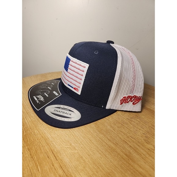 HOOey Rope Flag Roper Trucker Adjustable Hat - Navy/White - Picture 3 of 4